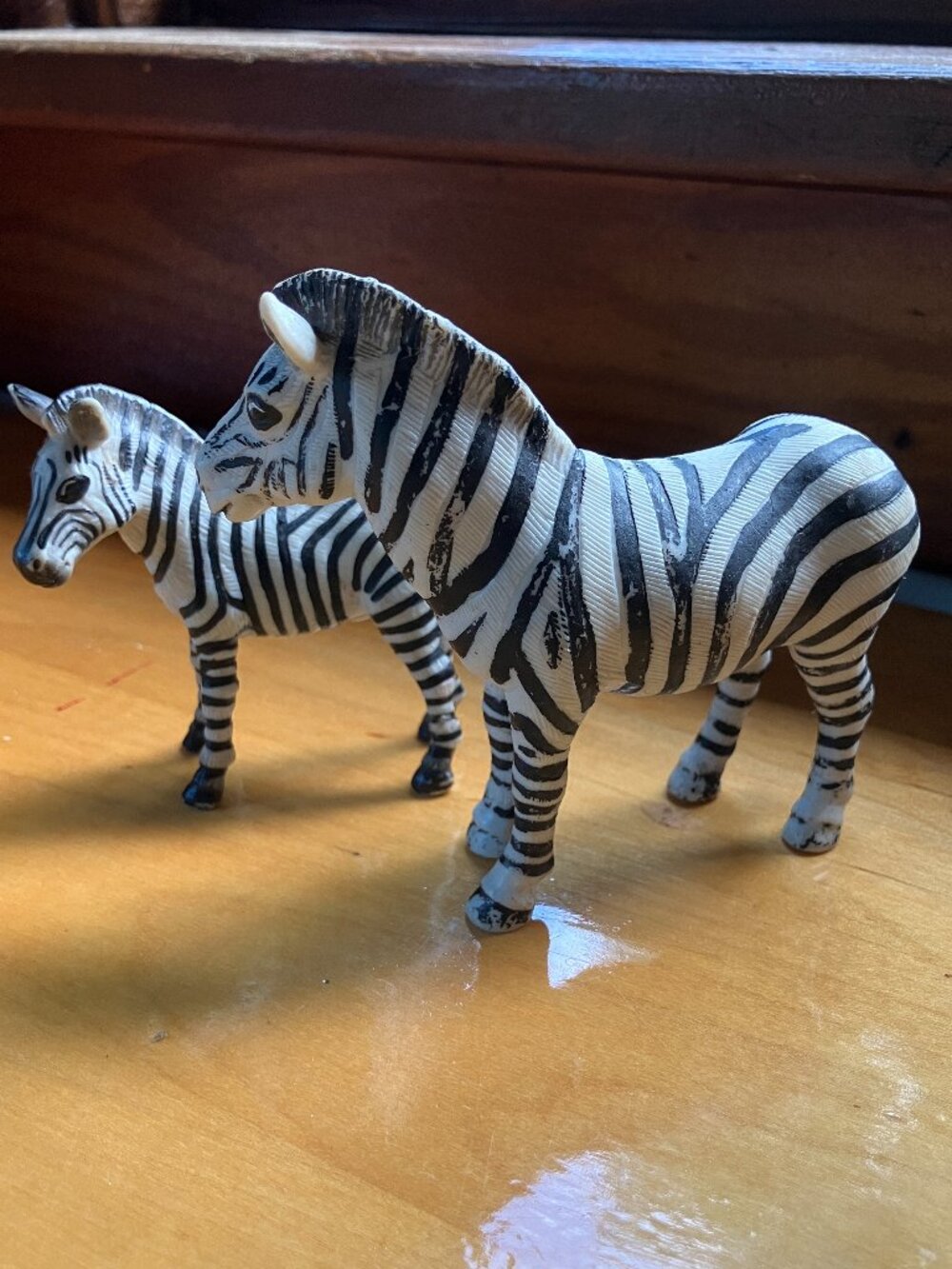 Vintage Schleich Zebra Mare & Foal Retired Safari Animal Figures Toy Lot